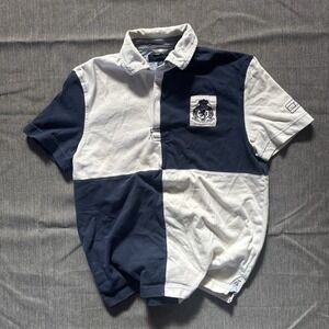 Tommy Hilfiger navy & white polo shirt - S